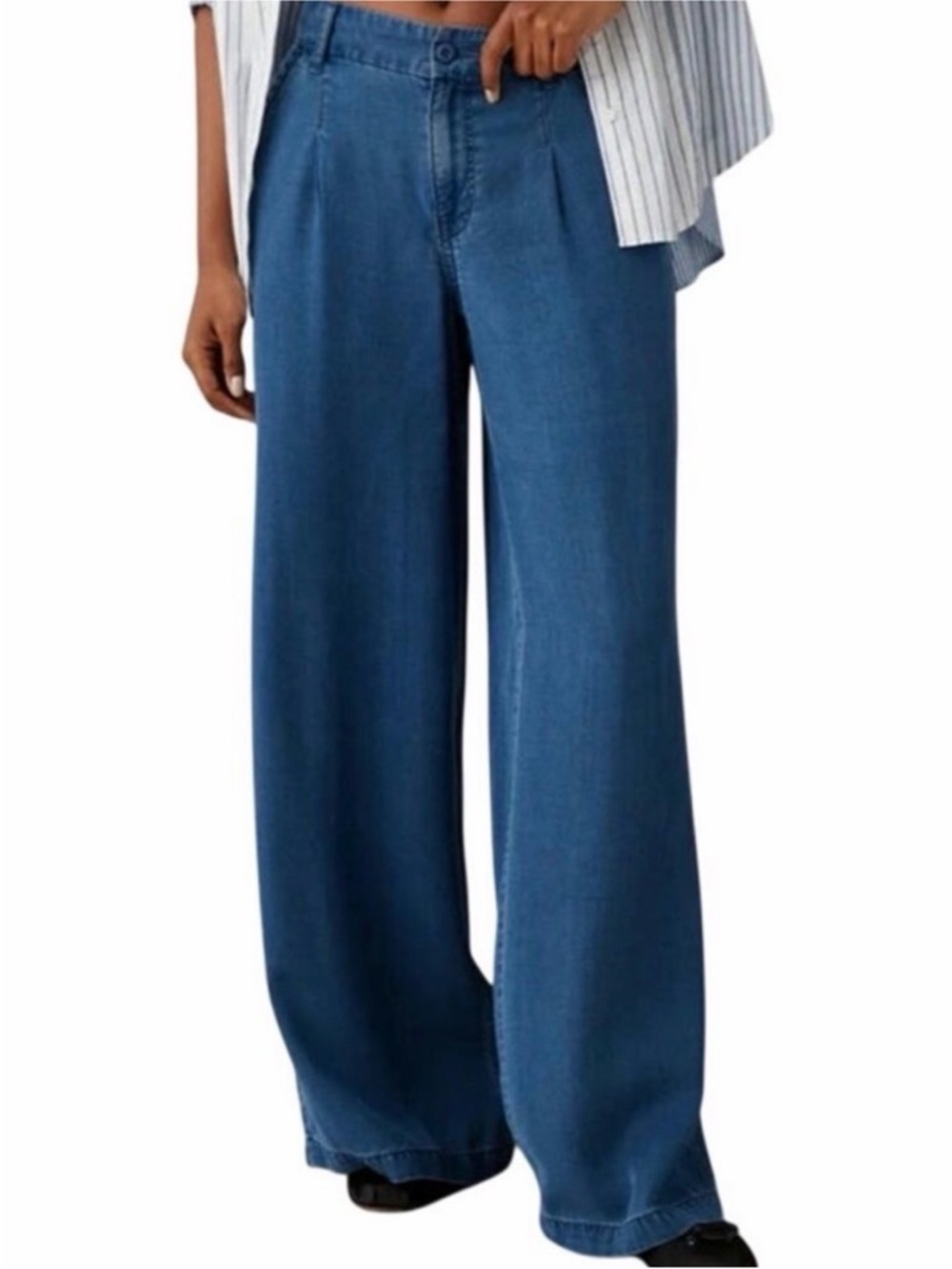 American Eagle Wide Leg Trouser Pant Stretch High-Rise